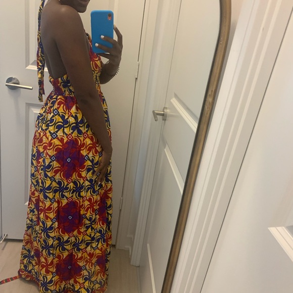 African dress ghana maxi , open back size medium to small ! One of a kind - Picture 4 of 5